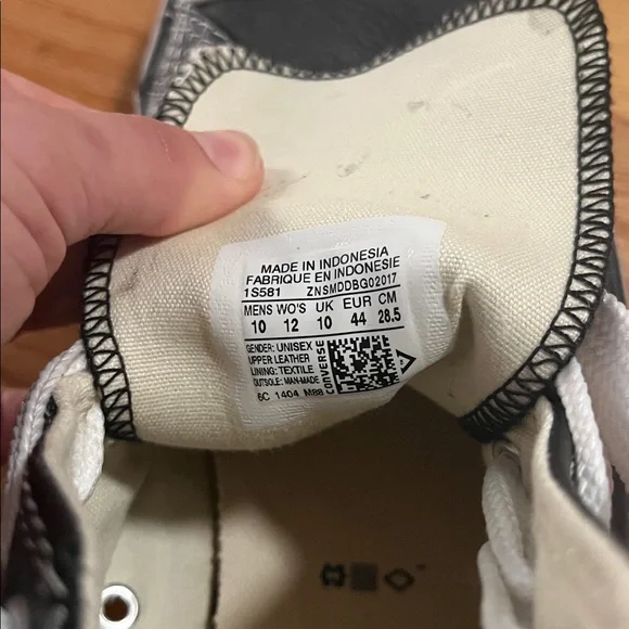 Converse Leather Black and White High-Top Sneakers - Picture 5 of 5